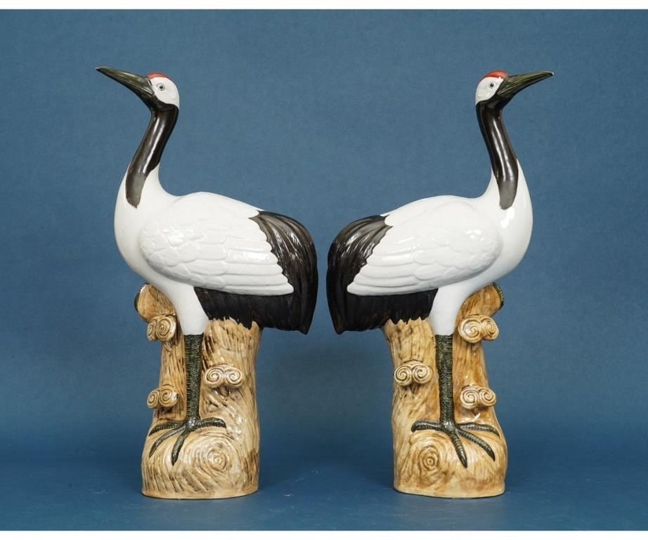 Pair of Chinese porcelain cranes  289fcf