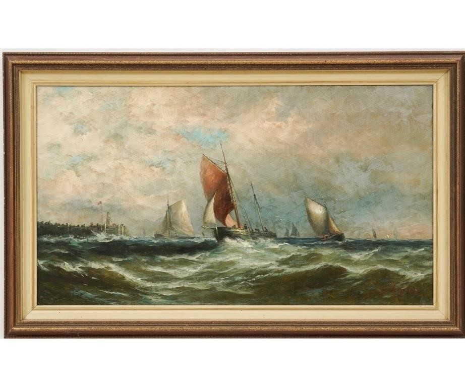 G Taylor oil on canvas of fishing 289ff2