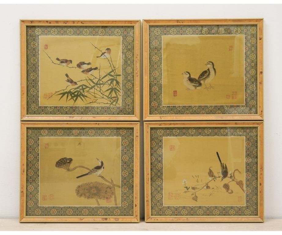 Four Asian paintings of birds with 289fee