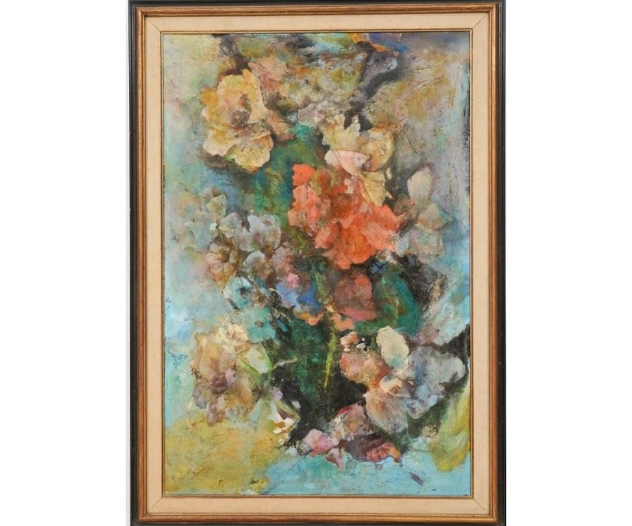 Oil on canvas of colorful flowers  289fff