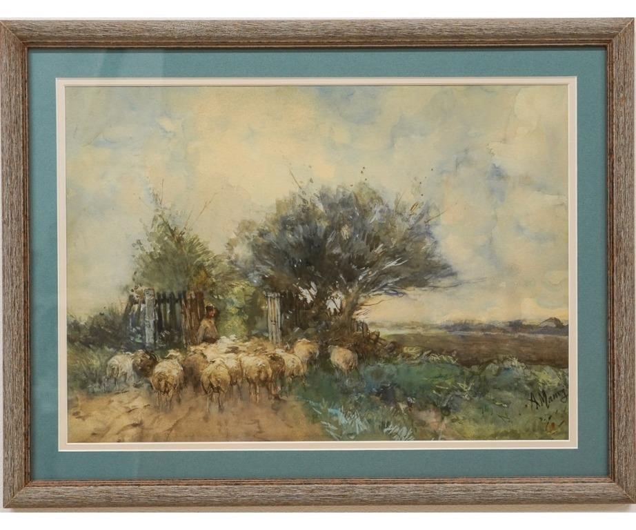 A Maning framed and matted watercolor 28a004