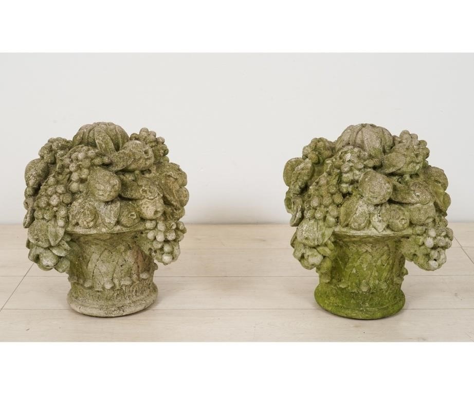 Large pair of cast stone garden