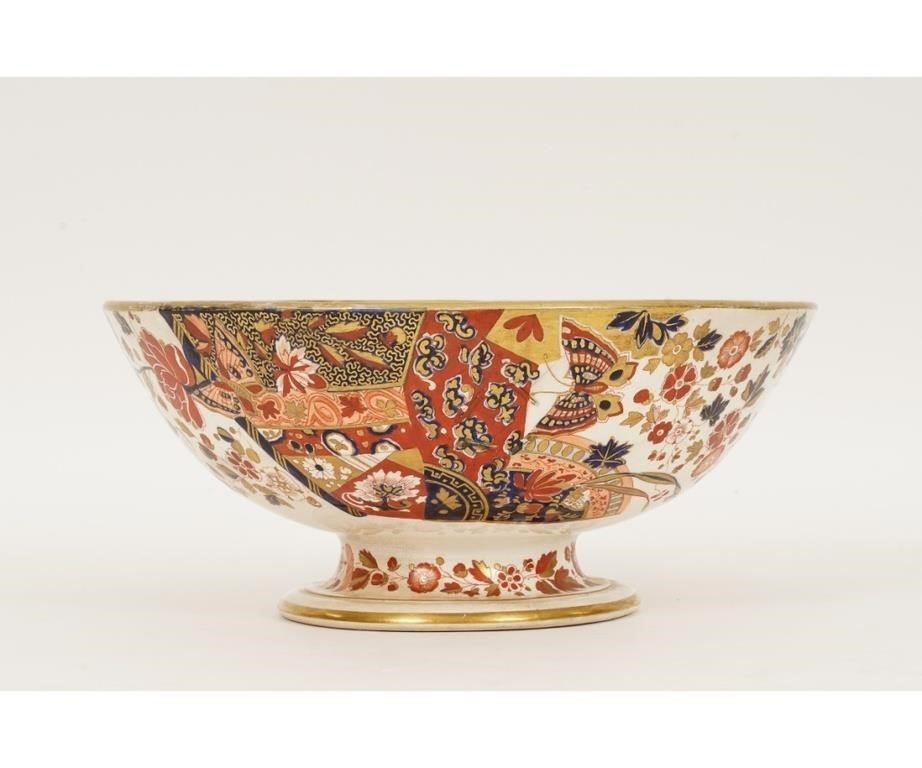 Large old Derby punch bowl, 19th