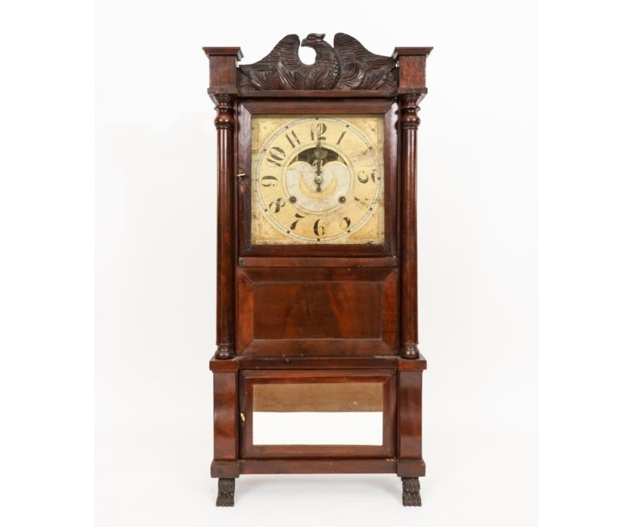 Empire mahogany triple decker clock