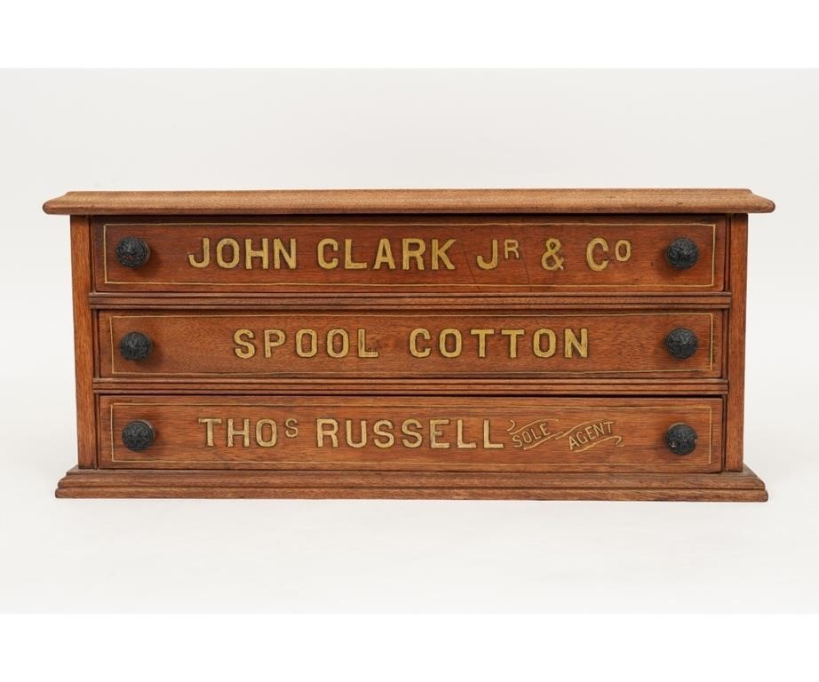 Walnut spool chest by John Clark,