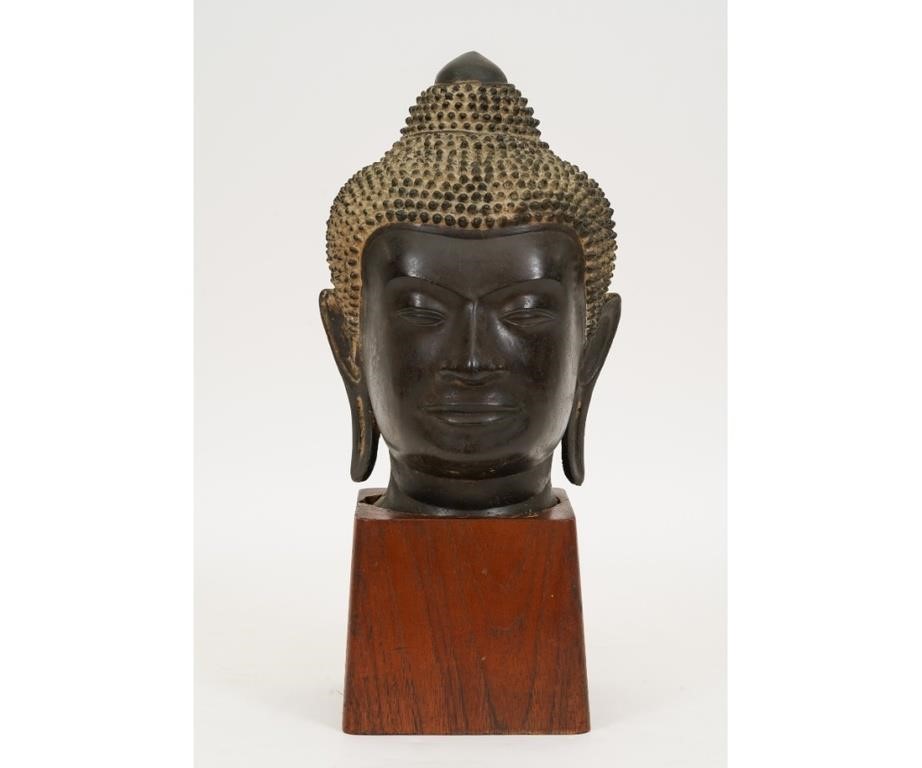 South Asia bronze Buddha head sculpture  28a049