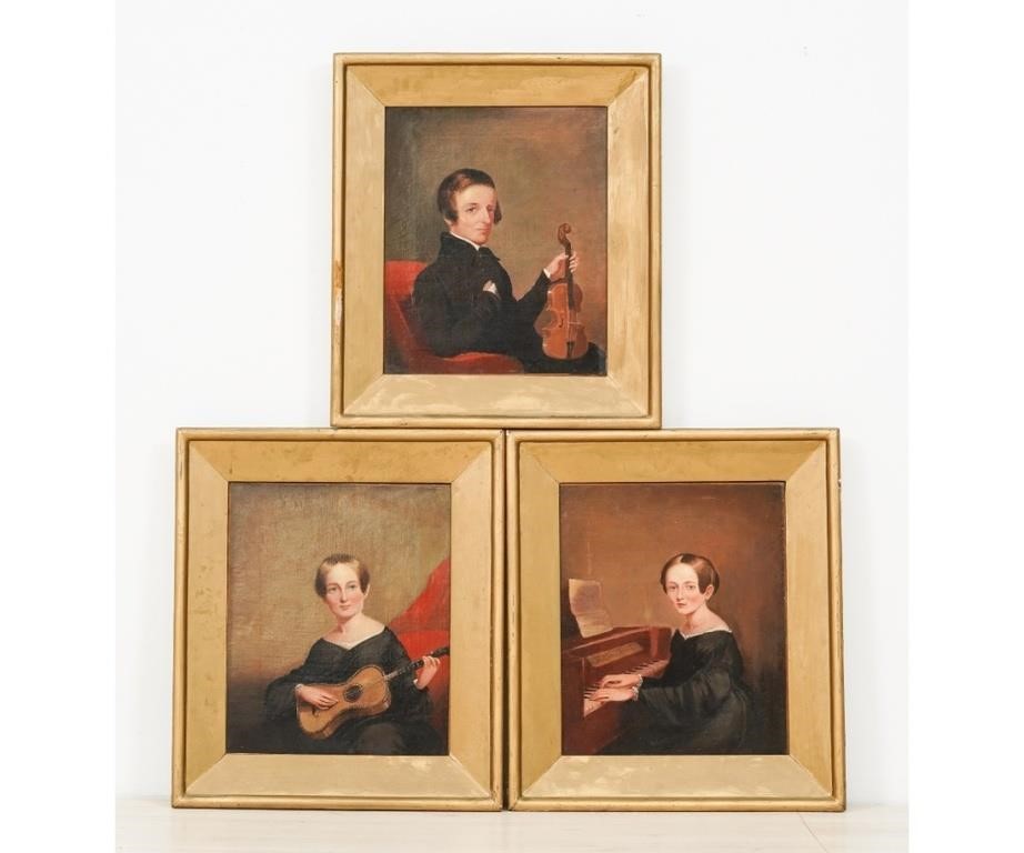 Three oil on canvas portraits of 28a064