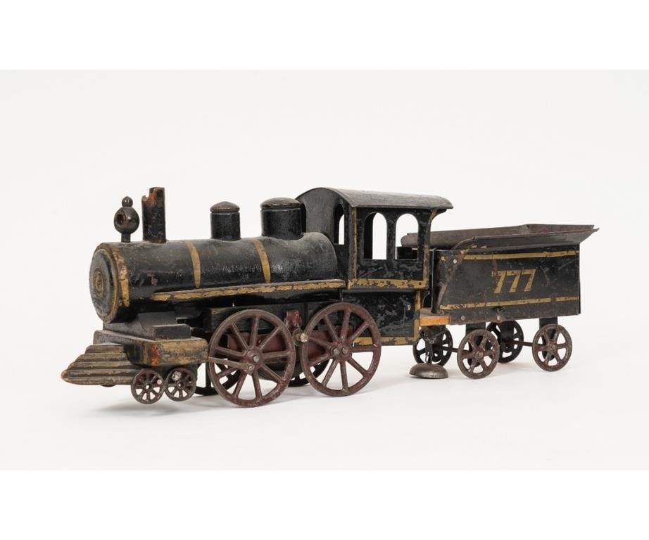 Tin and wood American steam locomotive