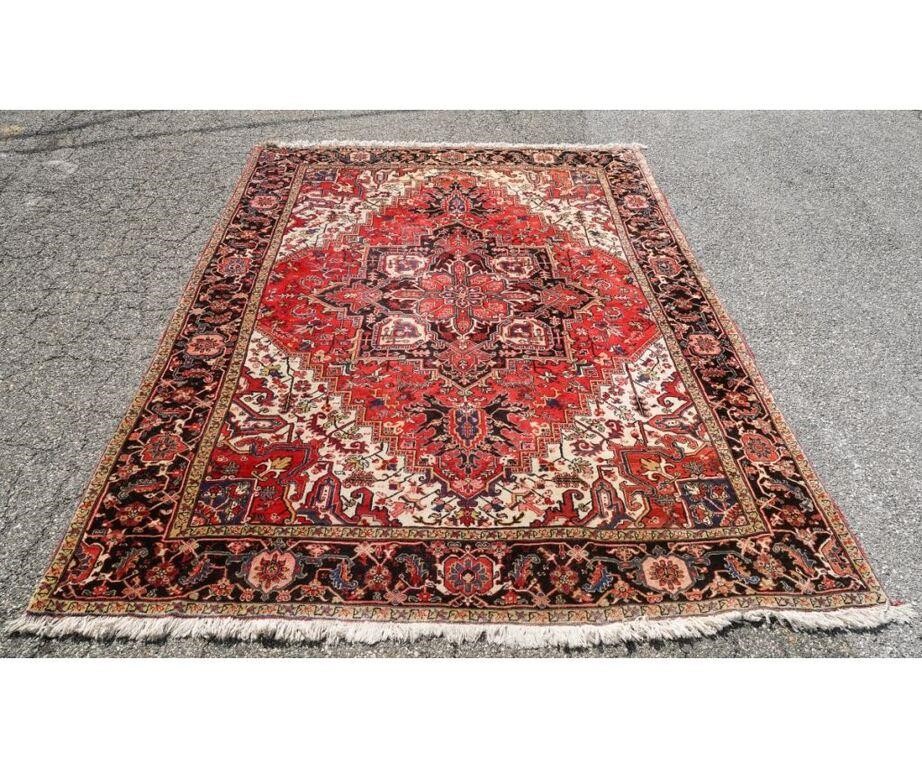 Room size Heriz carpet with red 28a096