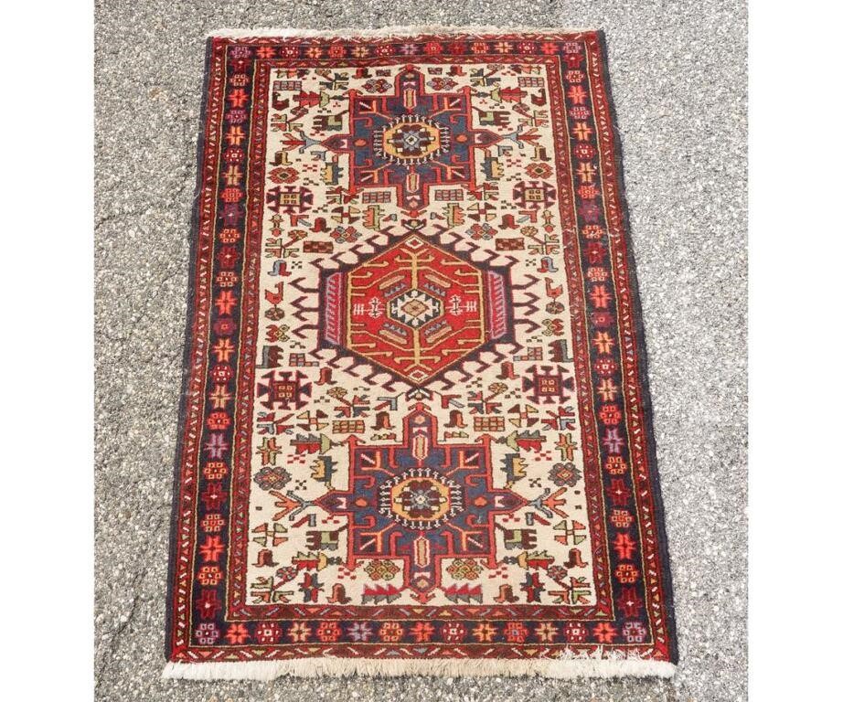 Persian Kazak style throw mat with