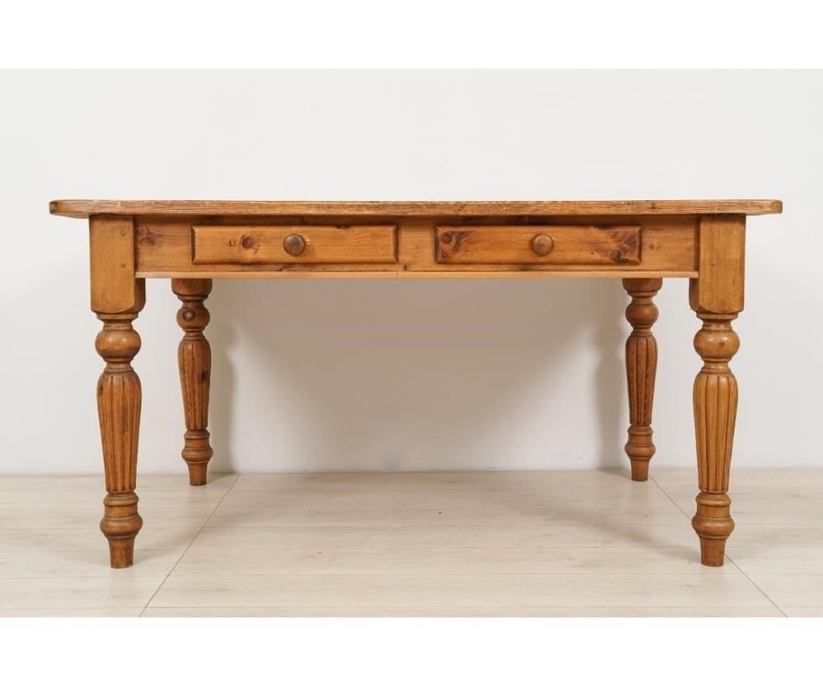 Pine Continental two-drawer table