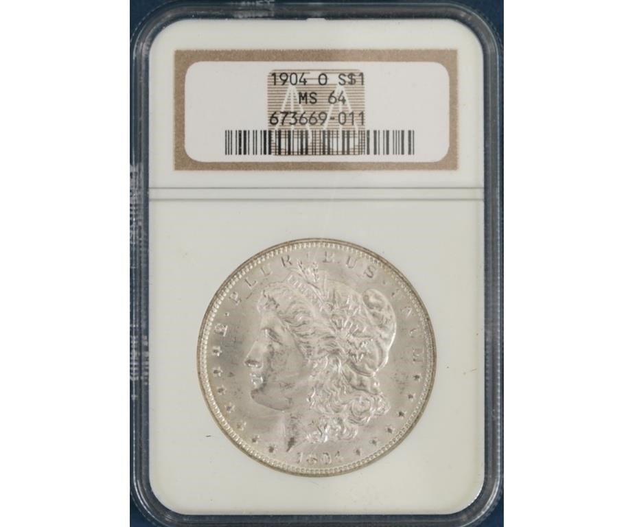 1904-O Morgan silver dollar, MS64.