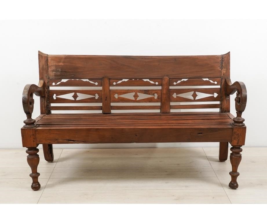 French mahogany garden bench 19th 28a100