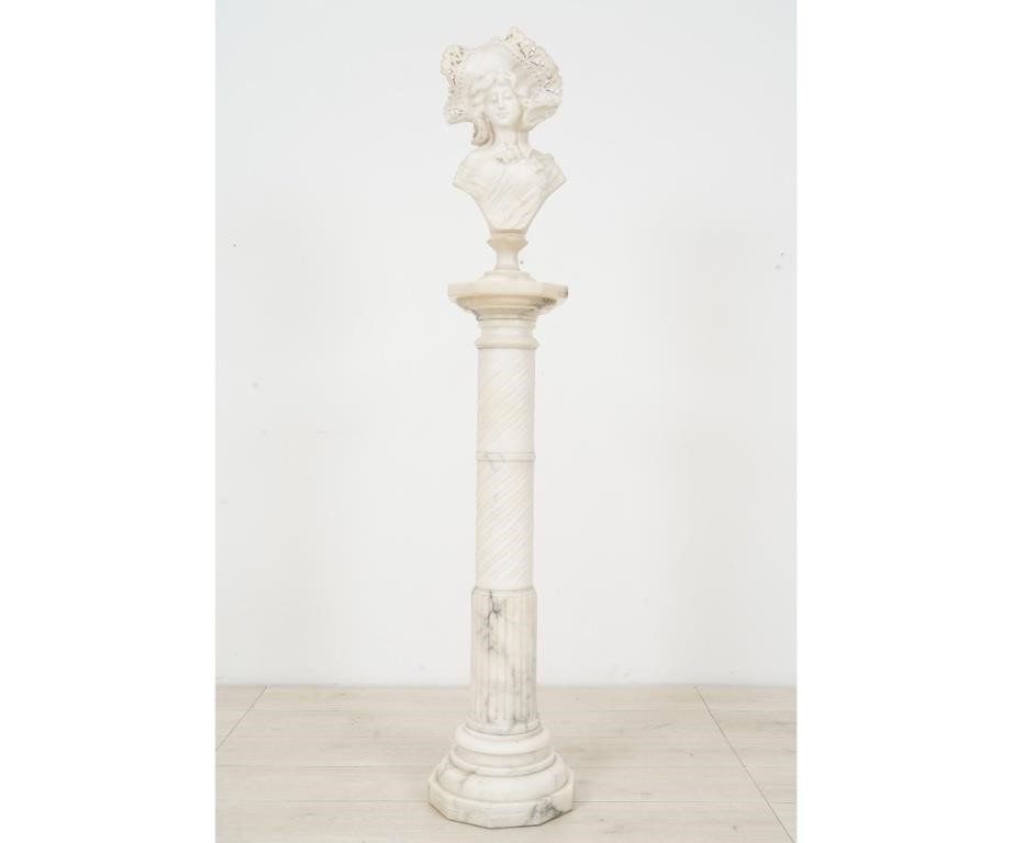 Two-part marble column form octagonal