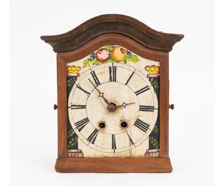 German walnut wall clock, 18th