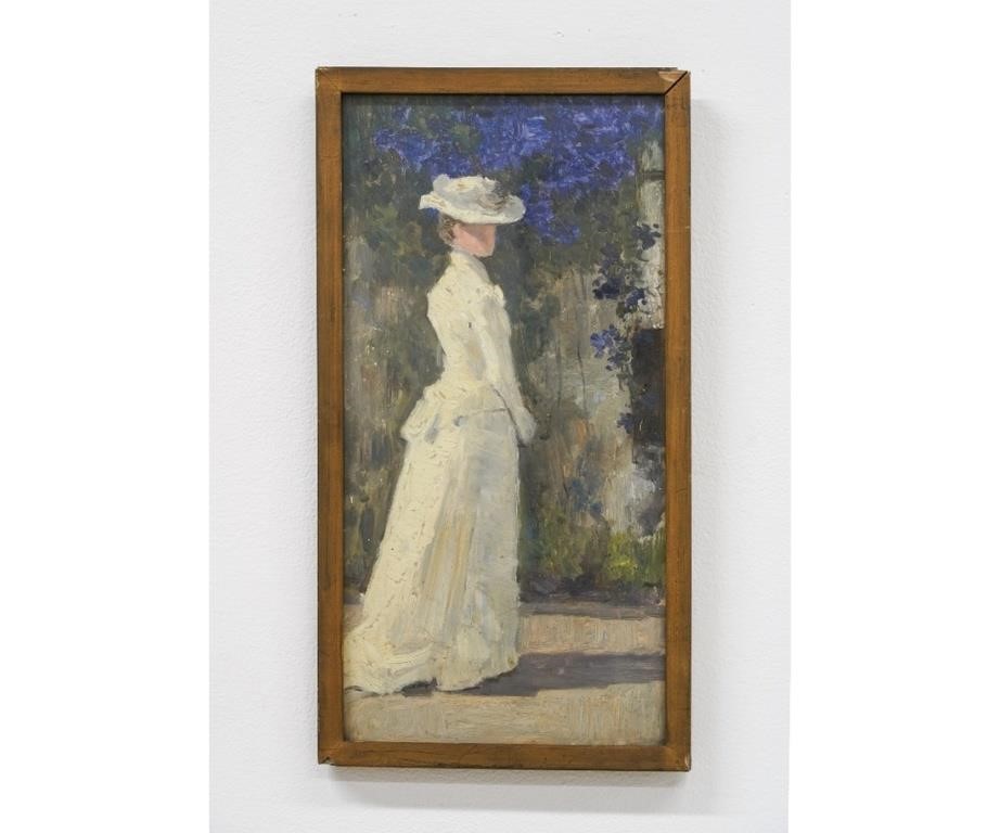 Impressionist oil on panel portrait 28a124