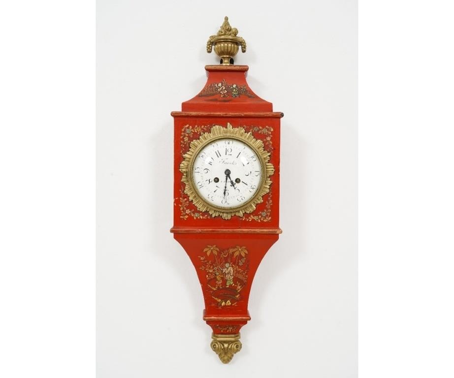 French red decorated wall clock  28a125