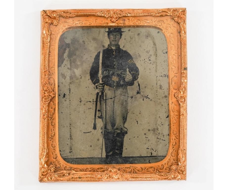Tin type of a Civil War Union cavalry