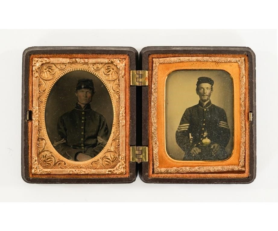 Double tintype of Civil War soldiers  28a14e