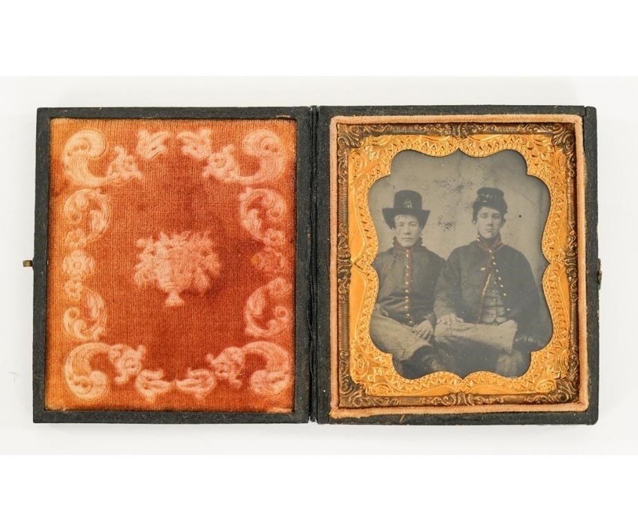Tintype of Civil War Union brothers  28a14d