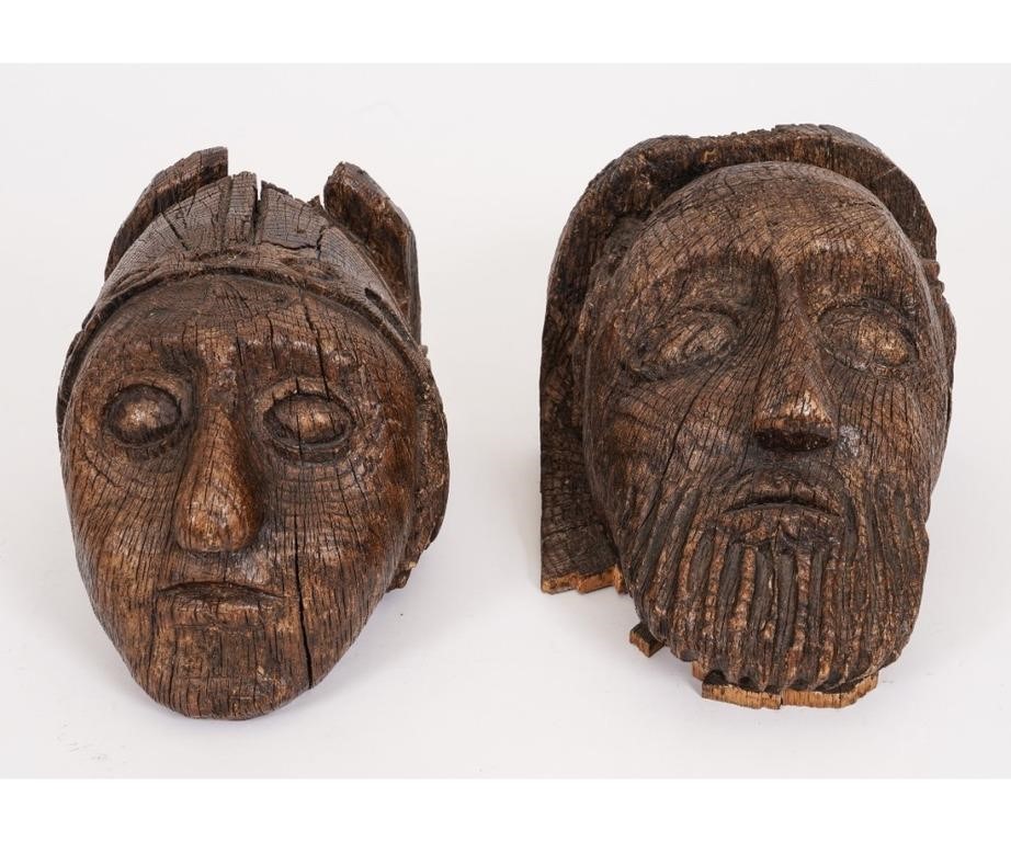 Two European medieval carved oak 28a171