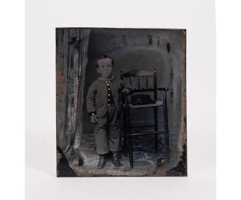 Uncased tintype of a young boy