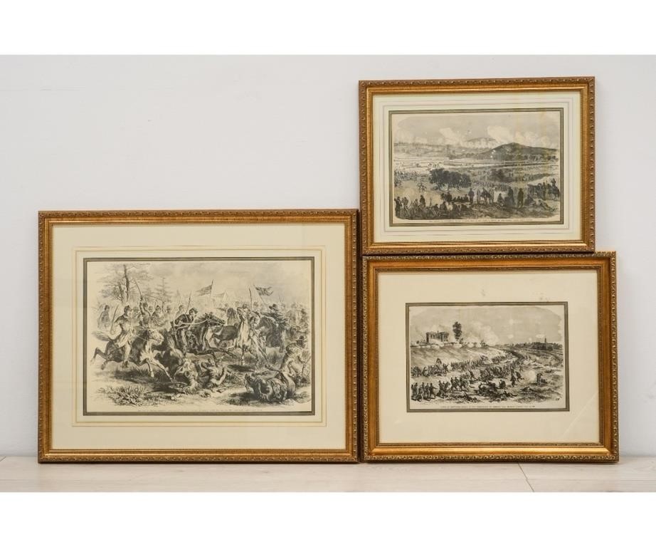Three framed and matted Civil War