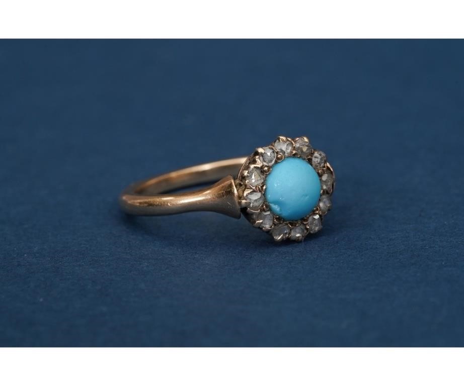 14 kt gold turquoise ring with 28a1a2