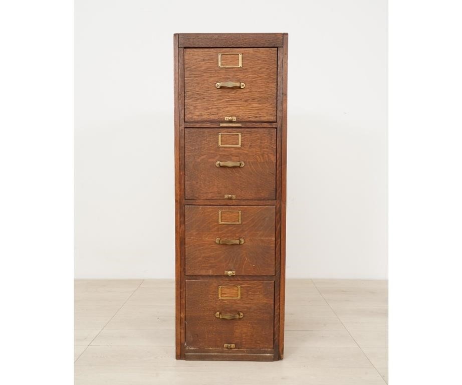 Vintage oak file cabinet, early