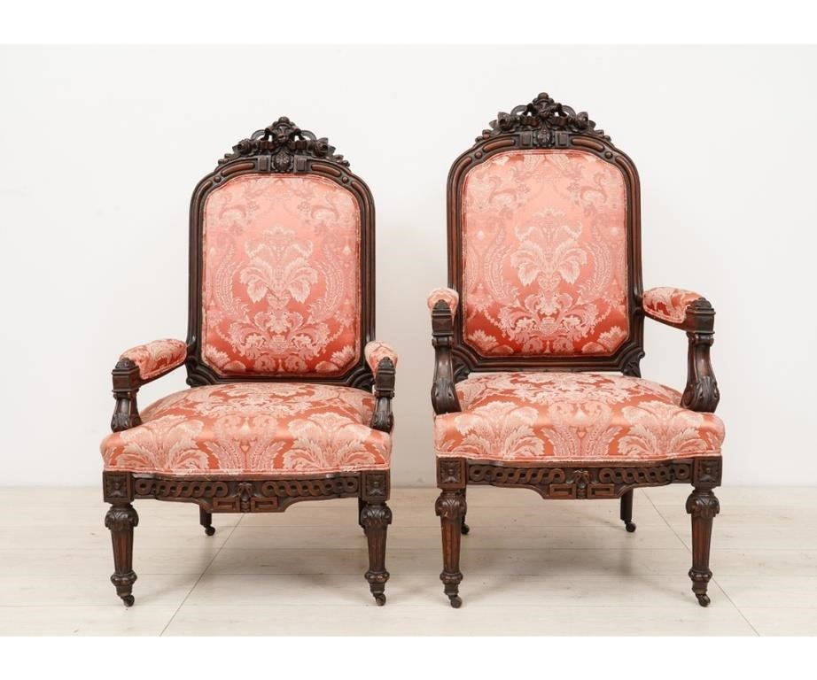 Pair of high style Victorian walnut 28a207