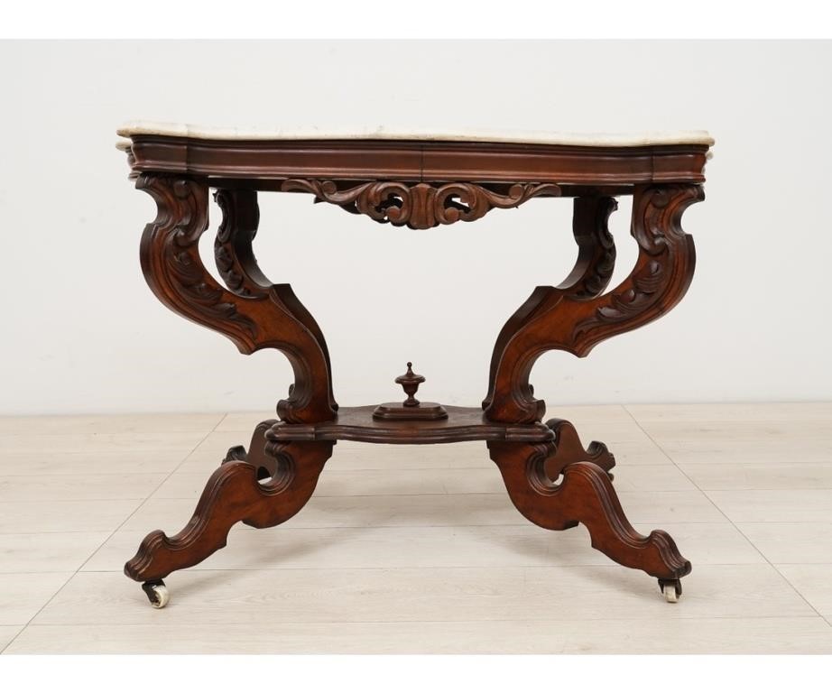 Victorian walnut parlor table with 28a209