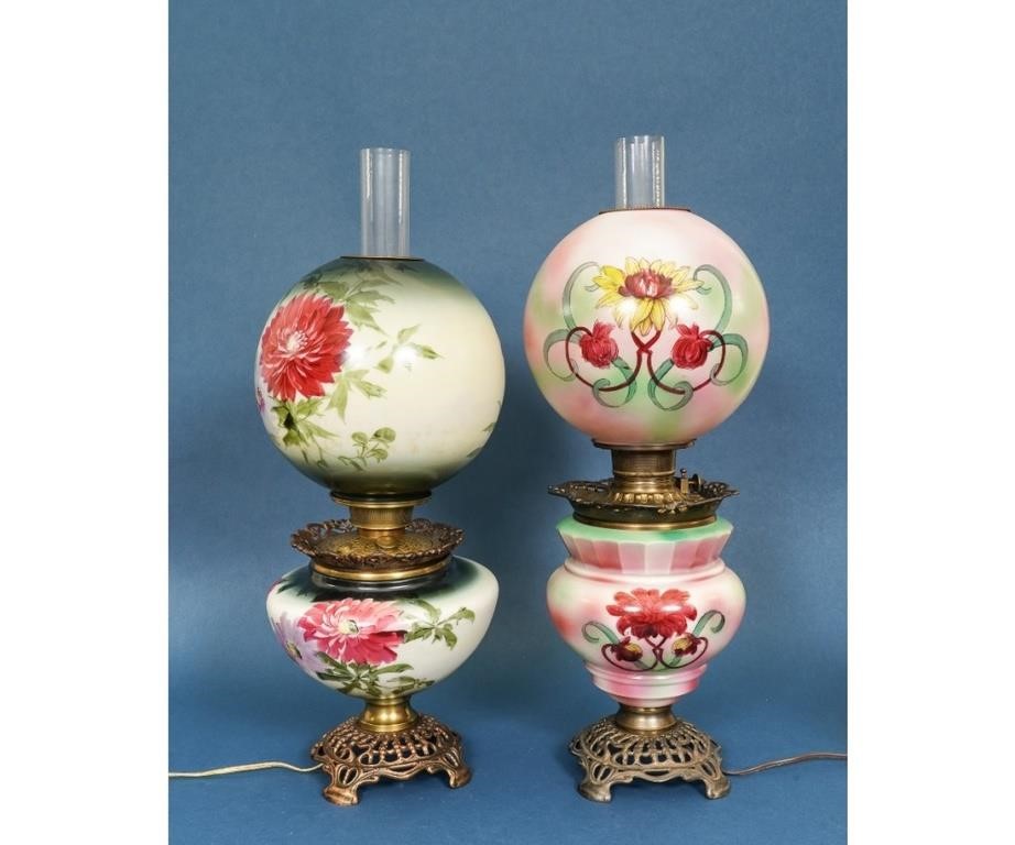 Two similar GWTW lamps, late 19th