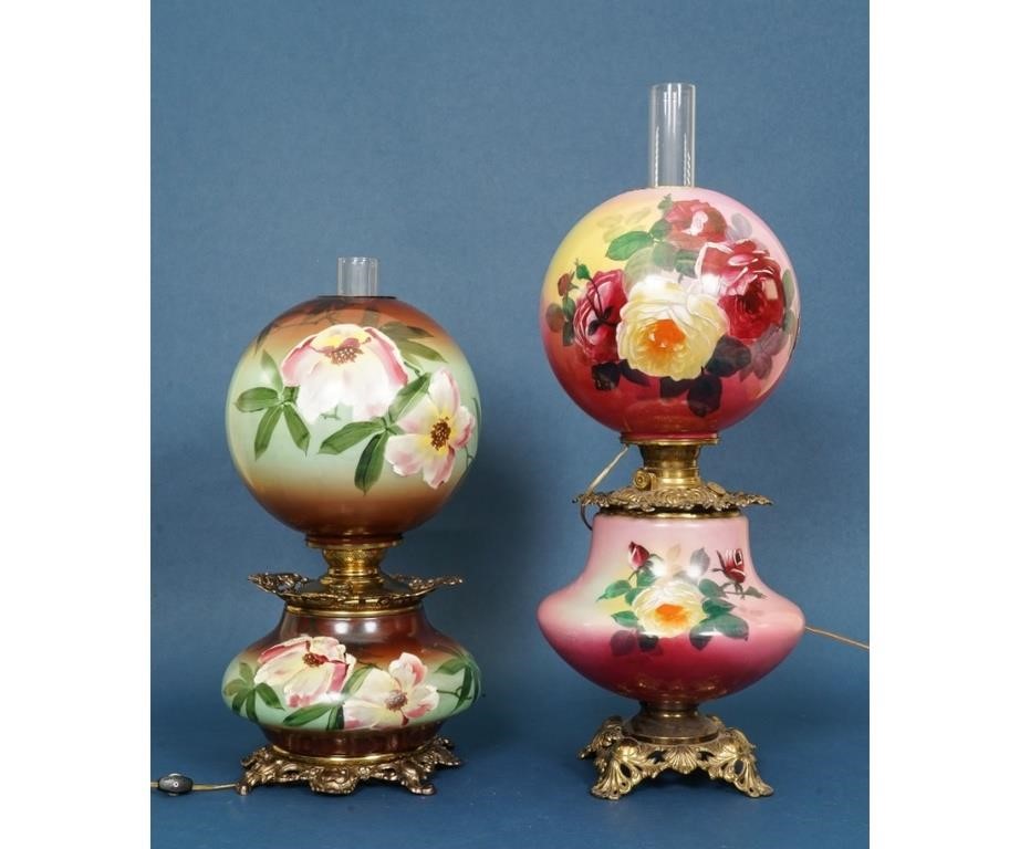 Two GWTW lamps, late 19th c., each