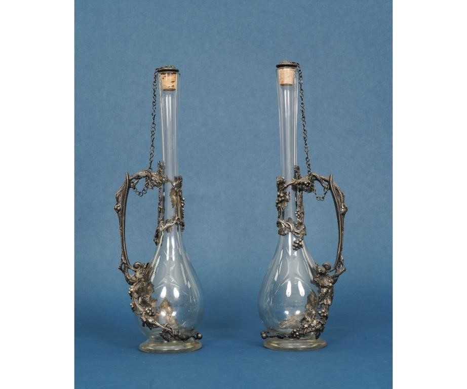 Two Art Nouveau wine glass decanters 28a26e