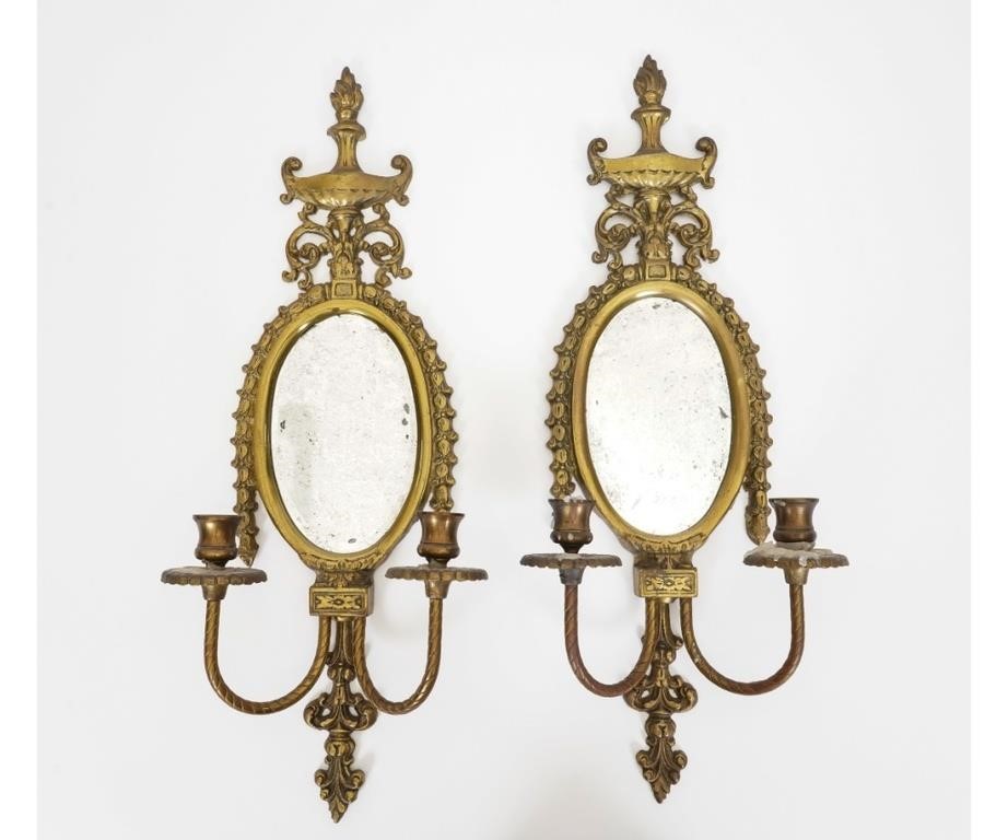 Pair of French style brass wall