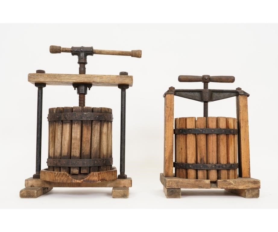 Two cider presses made of wood iron  28a2f3