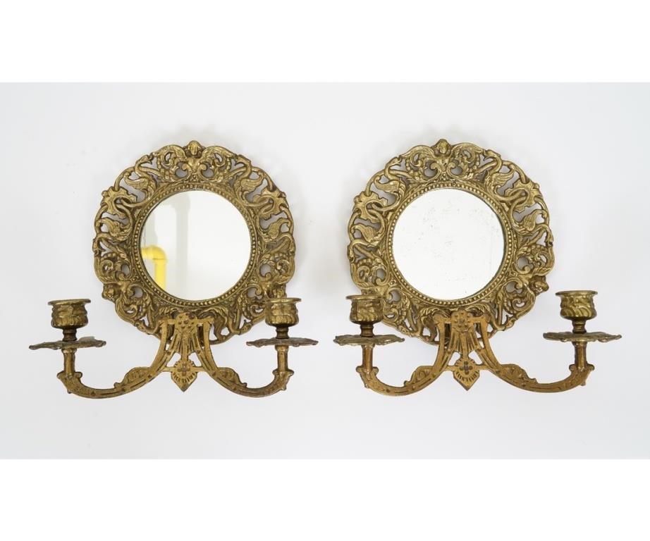 Pair of Continental style brass