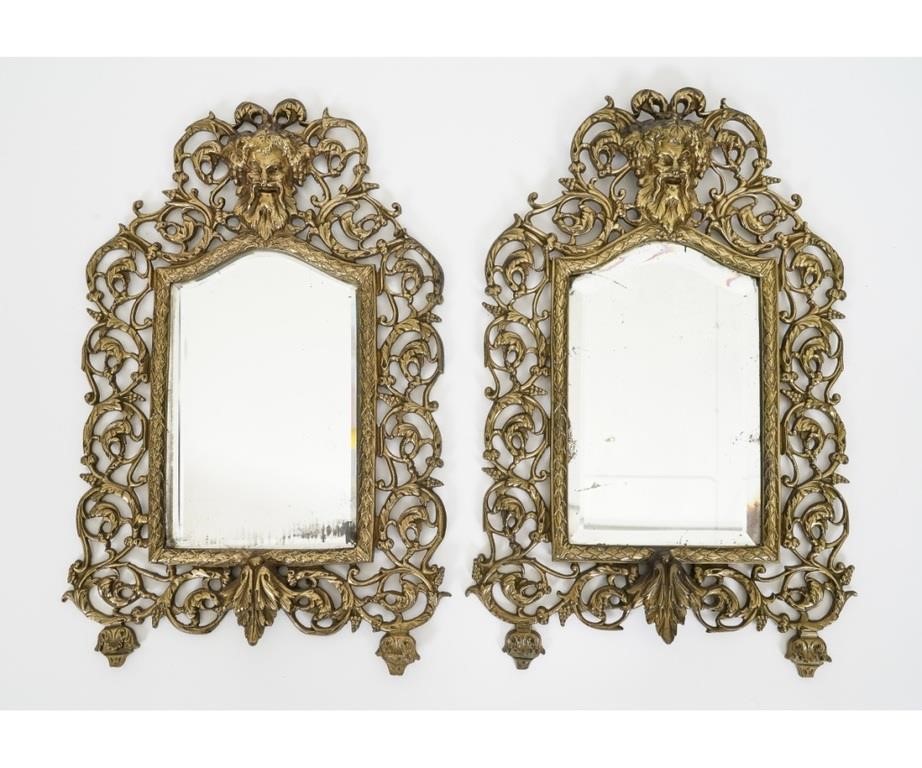 Pair of Continental style brass