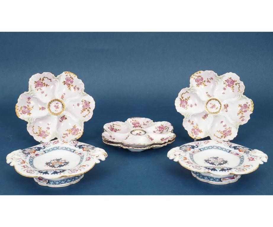 Four Limoges style oyster plates: