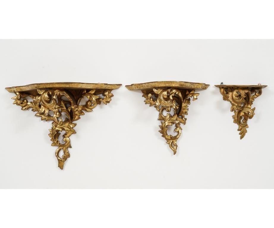 Three Italian gilt and wood carved 28a317