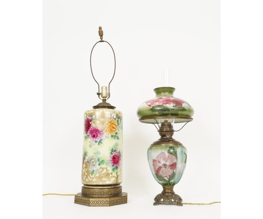 Porcelain table lamp decorated with