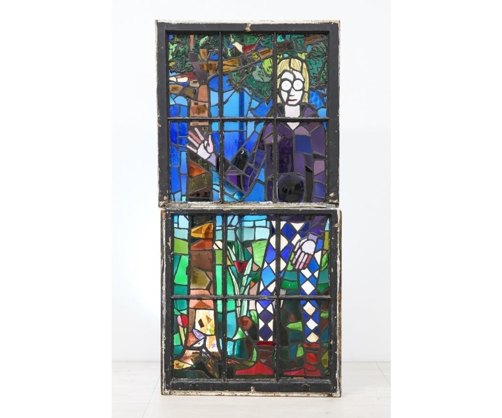 Two colorful leaded glass window 28a3a9
