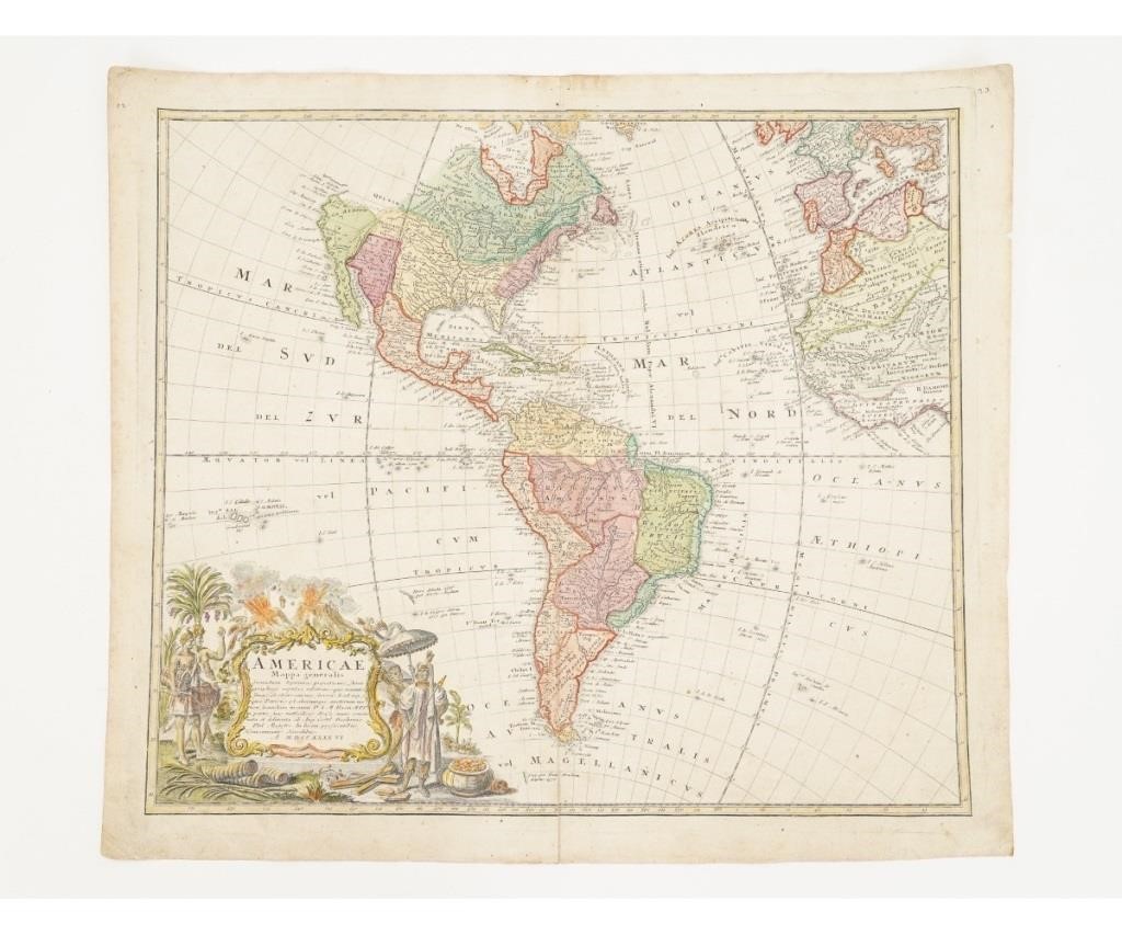 Hand colored unframed map of 28a3b5