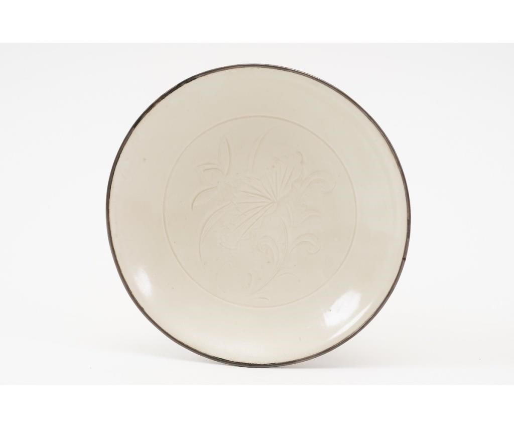 Chinese Ding ware dish, creamy