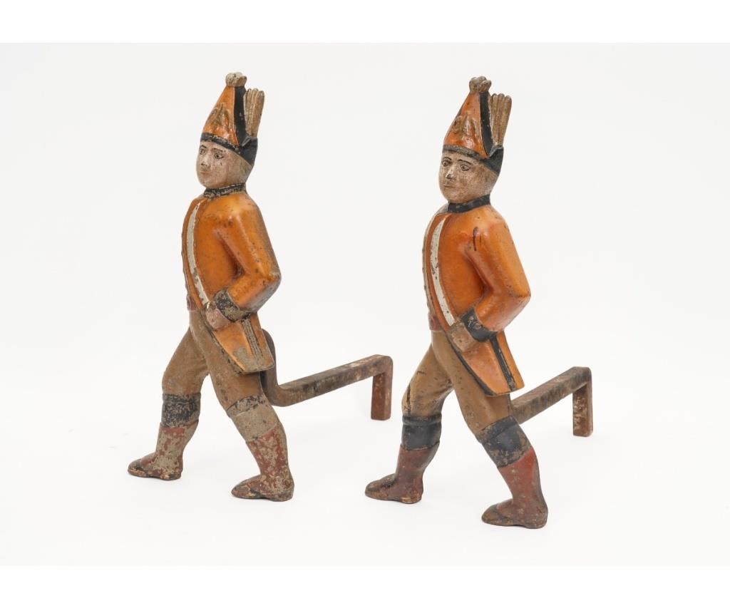 Pair of cast iron Hessian soldier