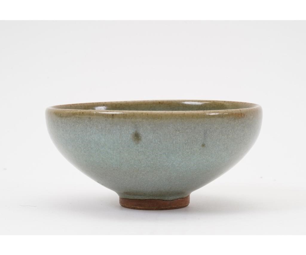 Chinese Chun tea bowl, green/blue