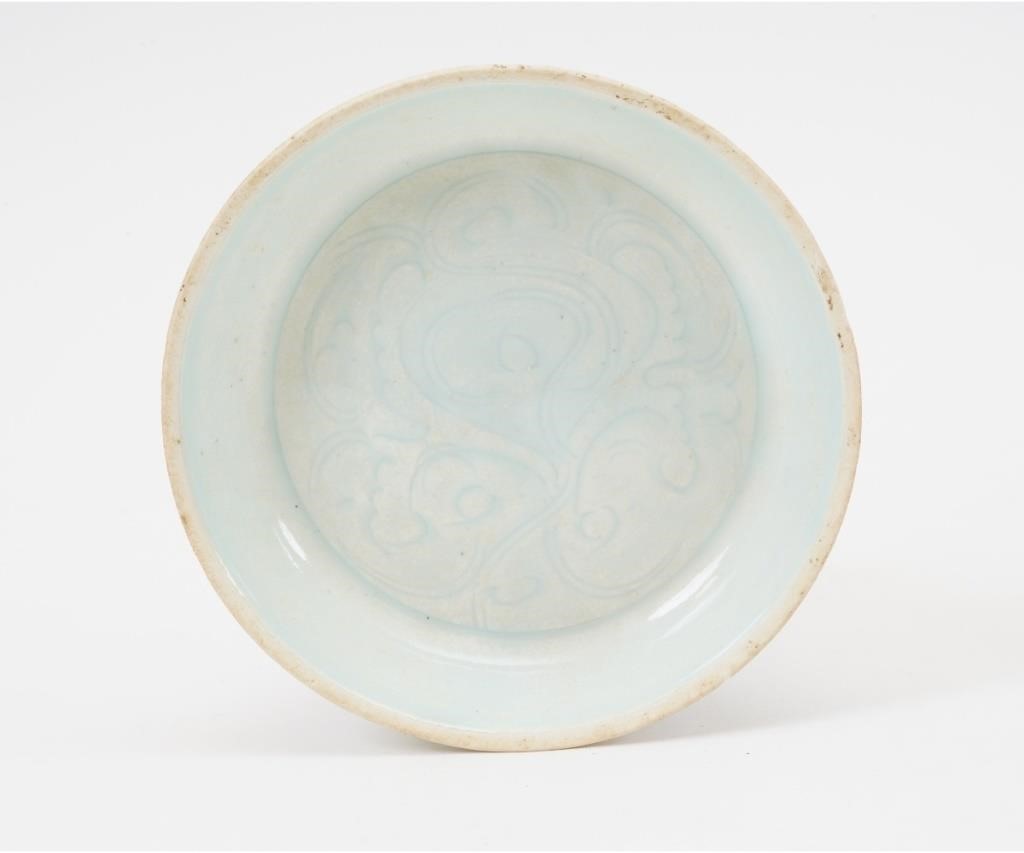 Chinese green/blue stoneware bowl