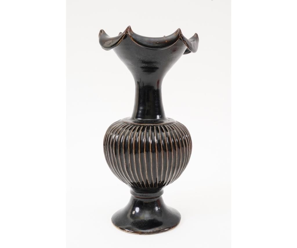 Chinese tall brown glazed blackware