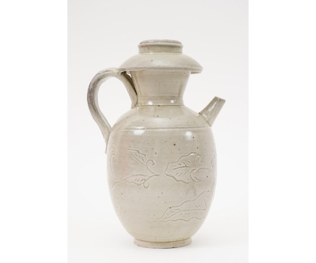 Chinese green glazed ewer with