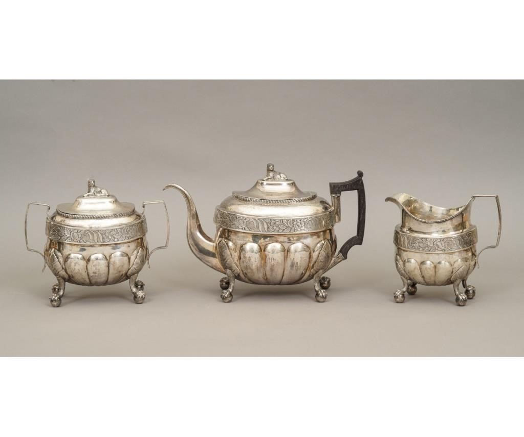 Three piece coin silver tea service 28a519